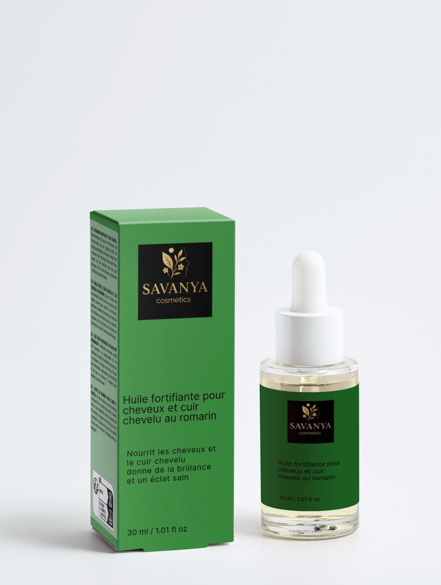 Huile fortifiante pour cheveux et cuir chevelu au romarin - Savanya cosmetics