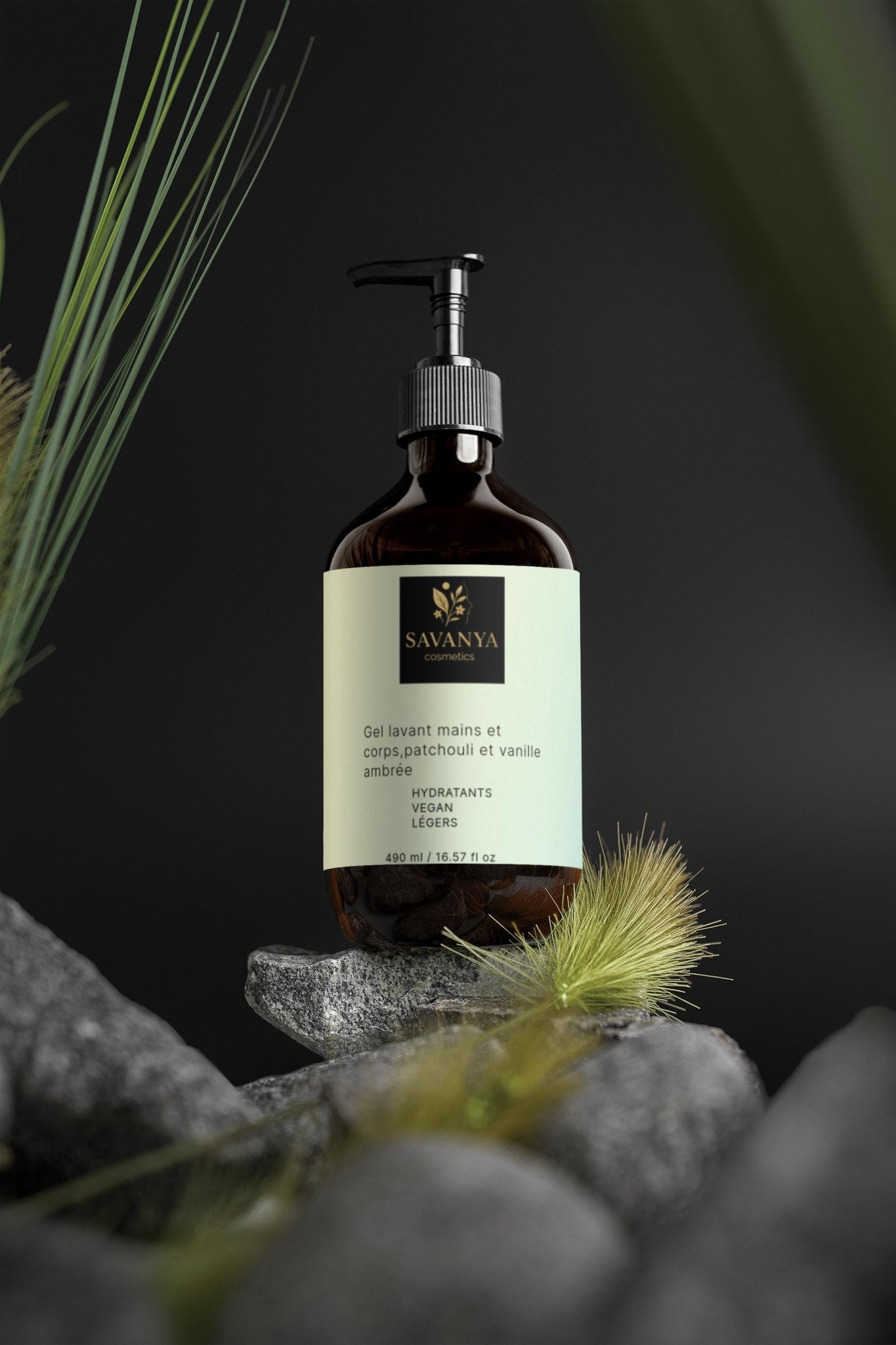 Gel lavant mains & corps, Patchouli & Amber Vanilla - Savanya cosmetics