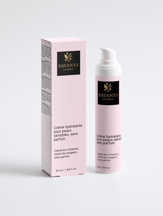 Crème hydratante pour peaux sensibles, sans parfum