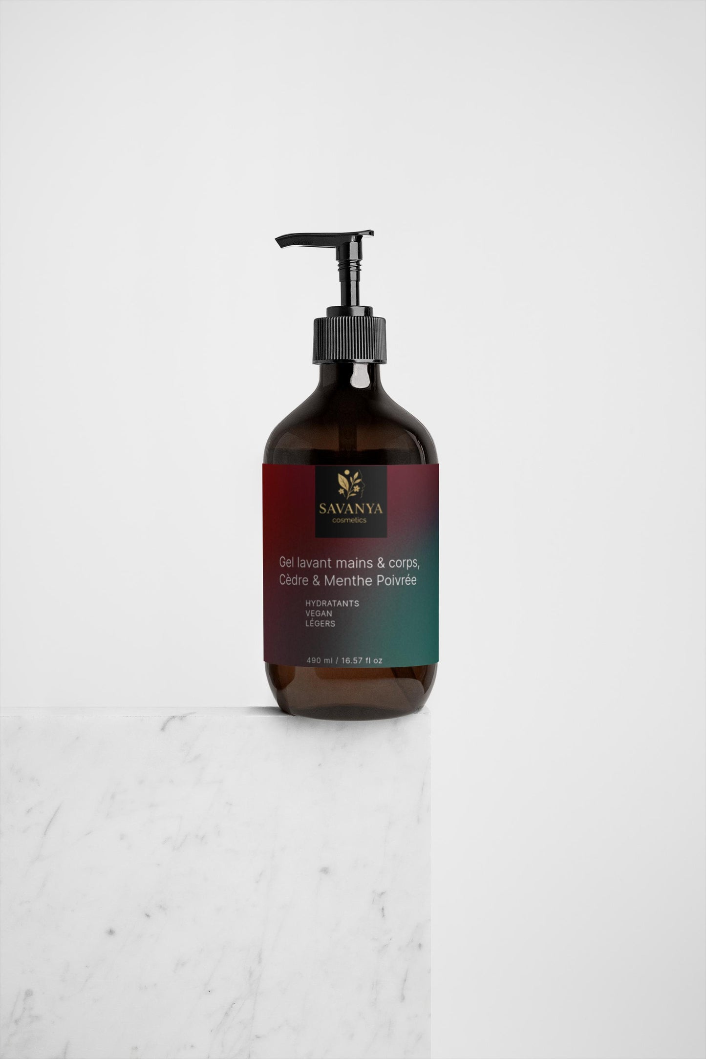 Gel lavant mains & corps, CÈDRE & MENTHE POIVRÉE
