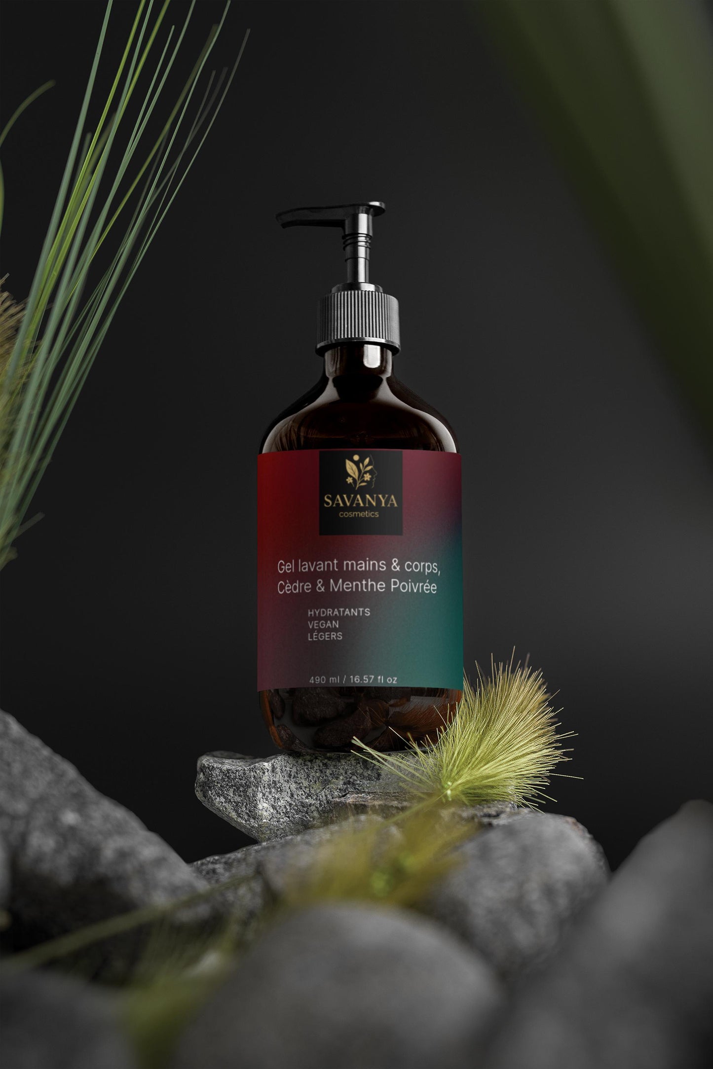 Gel lavant mains & corps, CÈDRE & MENTHE POIVRÉE