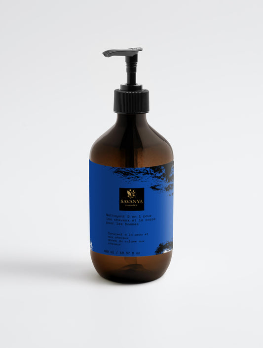 Nettoyant 2 en 1 pour les cheveux et le corps pour les hommes