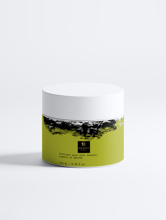 Exfoliant pour cuir chevelu , romarin et menthe